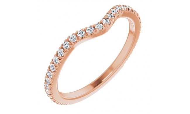 14K Rose 1/3 CTW French-Set Matching Diamond Band