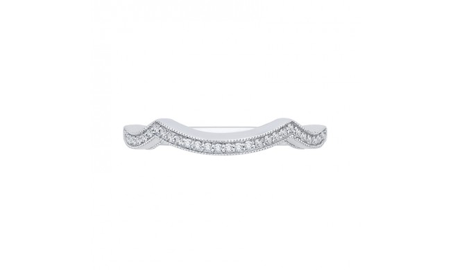 Shah Luxury 14K White Gold Round Diamond Half-Eternity Wedding Band