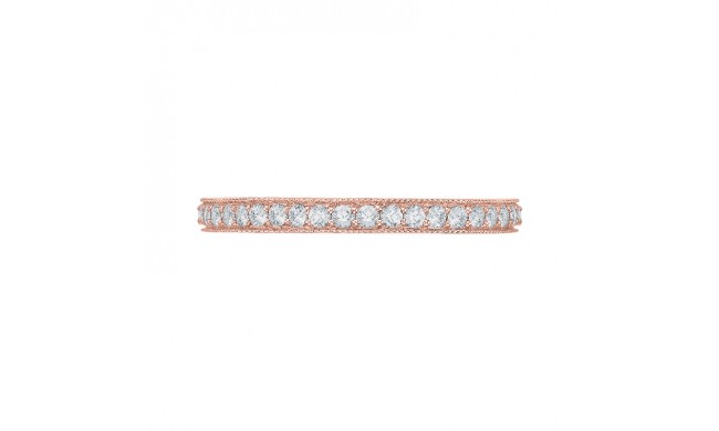 Shah Luxury 14K Rose Gold Round Diamond Eternity Wedding Band