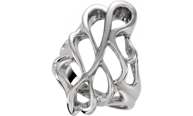 14K White Freeform Ring