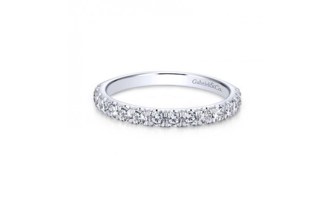 Gabriel & Co. 14k White Gold Contemporary Anniversary Wedding Band