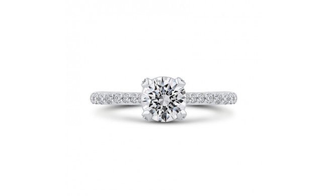 Shah Luxury Round Diamond Engagement Ring In 14K White Gold (Semi-Mount)