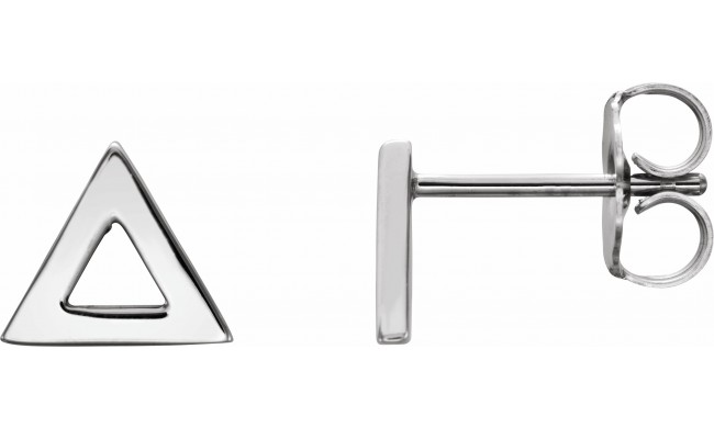 14K White Triangle Earrings