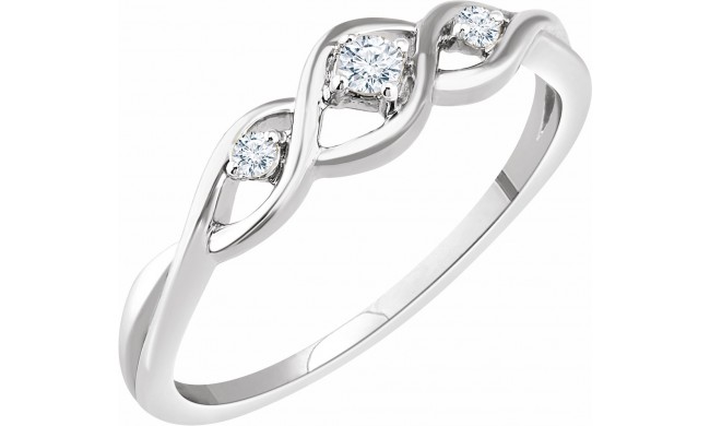 14K White .08 CTW Diamond Freeform Ring