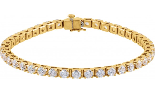 14K Yellow 3.5 mm Round Cubic Zirconia Line Bracelet