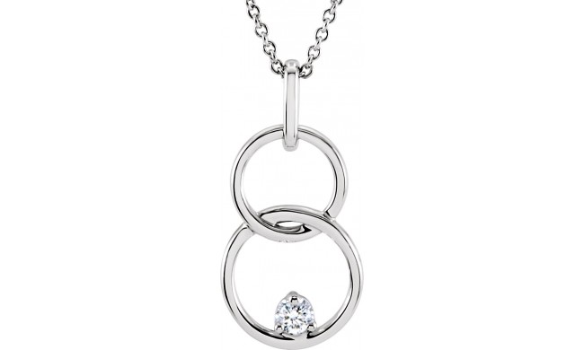 14K White .04 CTW Diamond Circle 18 Necklace