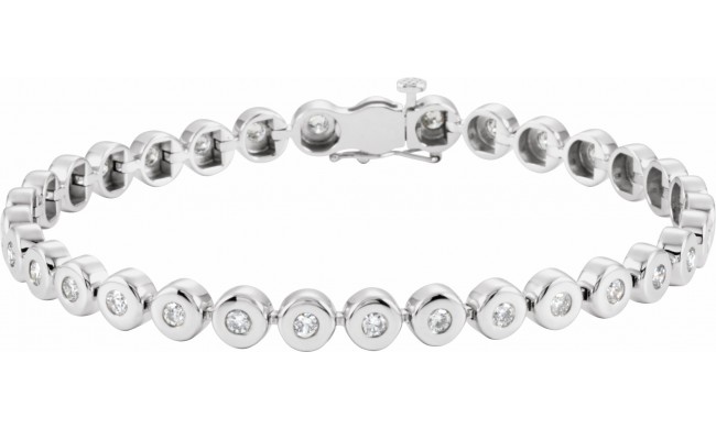 14K White 2 CTW Diamond Bezel-Set Line 7 Bracelet