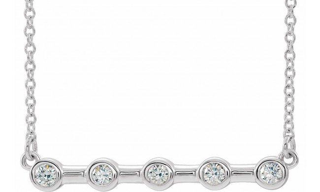 14K White 1/6 CTW Diamond Bezel-Set Bar 16 Necklace