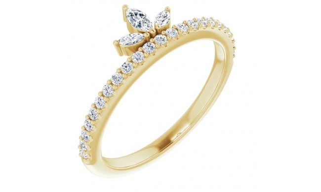 14K Yellow 1/3 CTW Diamond Stackable Crown Ring