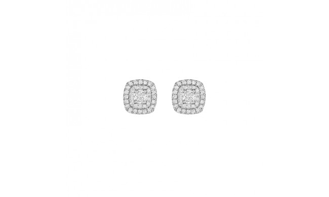 Henri Daussi 18k White Gold Diamond Stud Earrings