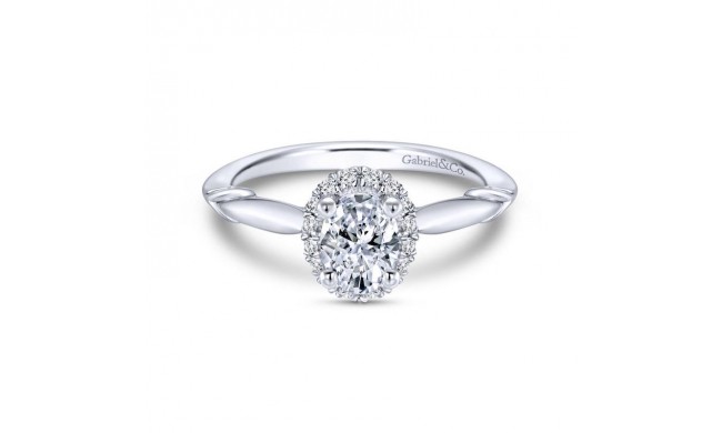 Gabriel & Co. 14k White Gold Contemporary Halo Engagement Ring