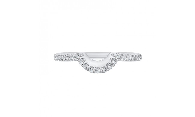 Shah Luxury 14K White Gold Round Diamond Half-Eternity Wedding Band