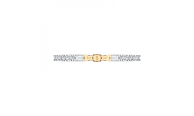 Shah Luxury 14K Two-Tone Gold Round Diamond Wedding Band
