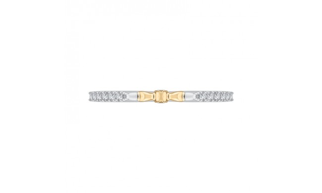 Shah Luxury 14K Two-Tone Gold Round Diamond Wedding Band