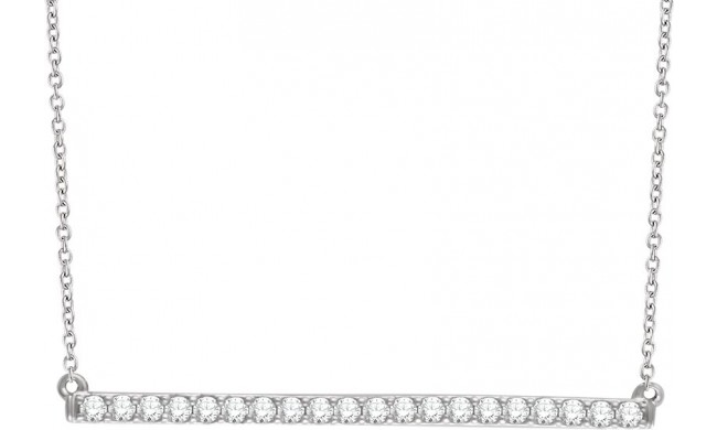 14K White 1/2 CTW Diamond Bar 16-18 Necklace