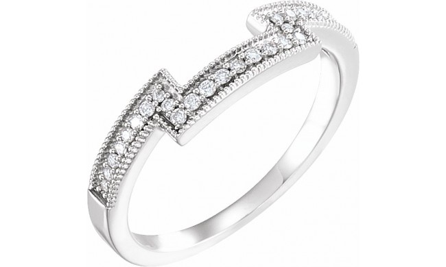 14K White 1/8 CTW Diamond Band for 5.5 mm Square Ring