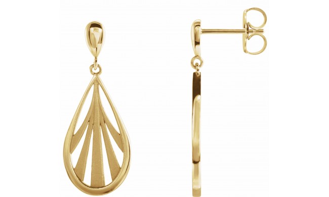 14K Yellow Geometric Dangle Earrings