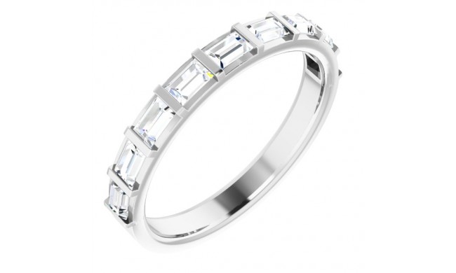 14K White 5/8 CTW Diamond Straight Baguette Anniversary Band