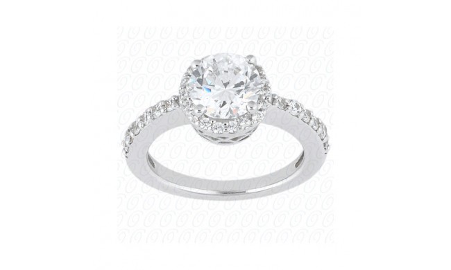 14k White Gold Diamond Semi-Mount Halo Engagement Ring