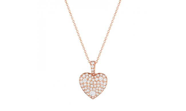 Henri Daussi 14k Rose Gold Diamond Pendant