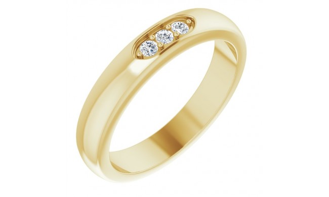 14K Yellow .08 CTW Diamond Three-Stone Anniversary Band