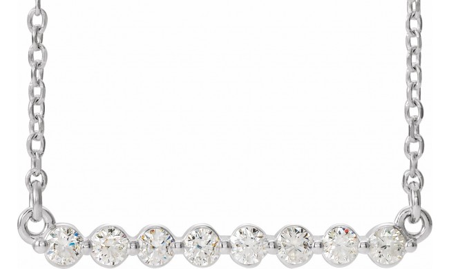 14K White 1/4 CTW Diamond Bar 16 Necklace