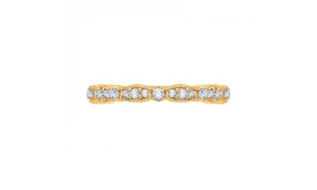 Shah Luxury 14K Yellow Gold Round Diamond Eternity Wedding Band