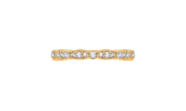 Shah Luxury 14K Yellow Gold Round Diamond Eternity Wedding Band