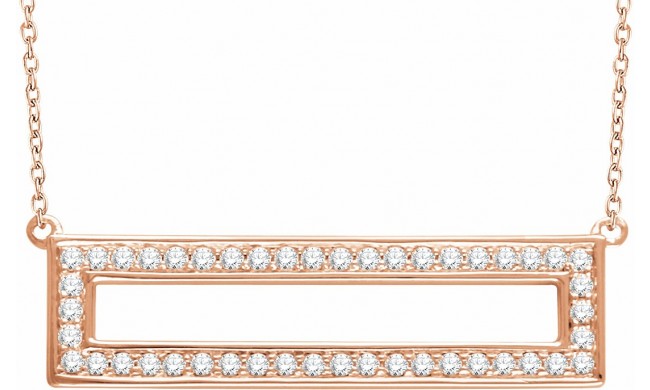 14K Rose 3/8 CTW Diamond Rectangle 16-18 Necklace