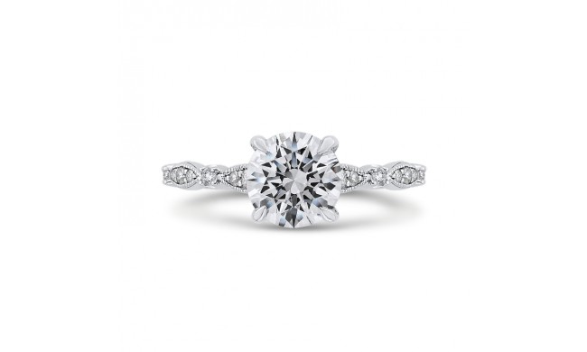 Shah Luxury Round Diamond Engagement Ring In 14K White Gold (Semi-Mount)