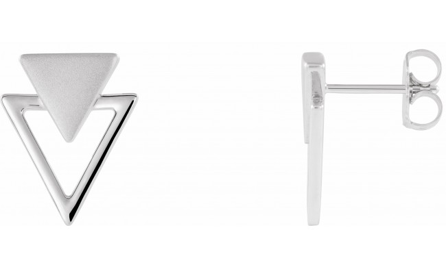 14K White Geometric Earrings