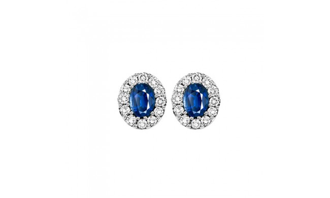 Gems One 14Kt White Gold Diamond (1/4Ctw) & Sapphire (1/3 Ctw) Earring