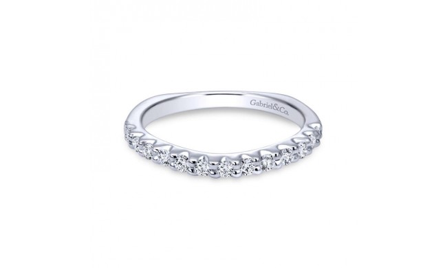 Gabriel & Co. 14k White Gold Contemporary Diamond Wedding Band