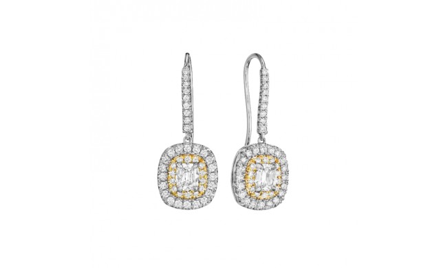 Henri Daussi 18k Yellow Gold Diamond Drop Earrings