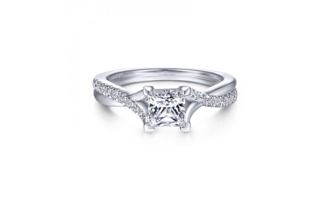 Gabriel & Co. 14k White Gold Contemporary Twisted Engagement Ring