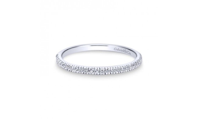 Gabriel & Co. 14k White Gold Contemporary Curved Wedding Band