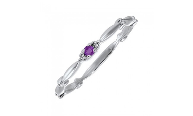 Gems One 10Kt White Gold Amethyst (1/20 Ctw) Ring