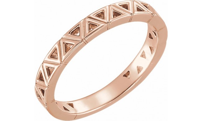 14K Rose Stackable Geometric Ring