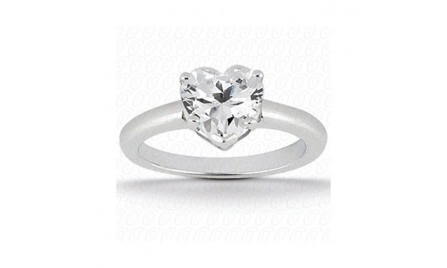 14k White Gold Semi-Mount Solitaire Engagement Ring
