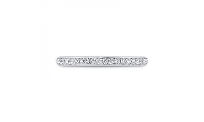 Shah Luxury 14K White Gold Round Cut Diamond Wedding Band