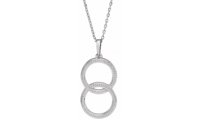 14K White Interlocking Beaded 16-18 Necklace