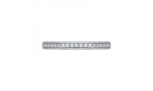 Shah Luxury 14K White Gold Round Diamond Wedding Band