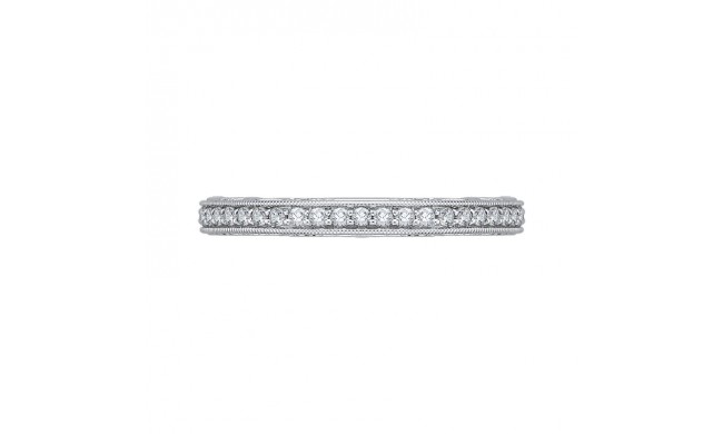 Shah Luxury 14K White Gold Round Diamond Wedding Band