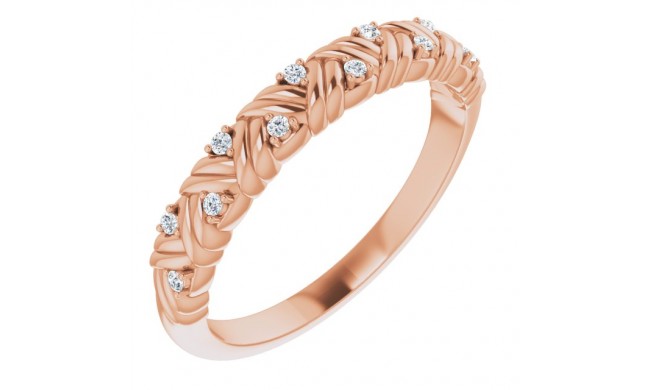 14K Rose .06 CTW Diamond Woven Anniversary Band