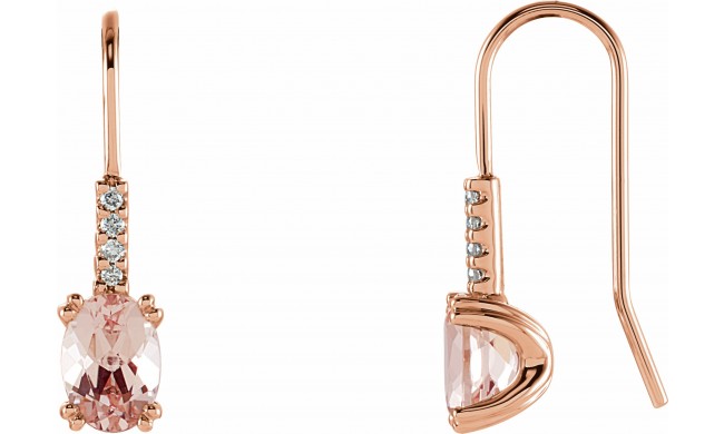 14K Rose Morganite & .05 CTW Diamond Earrings