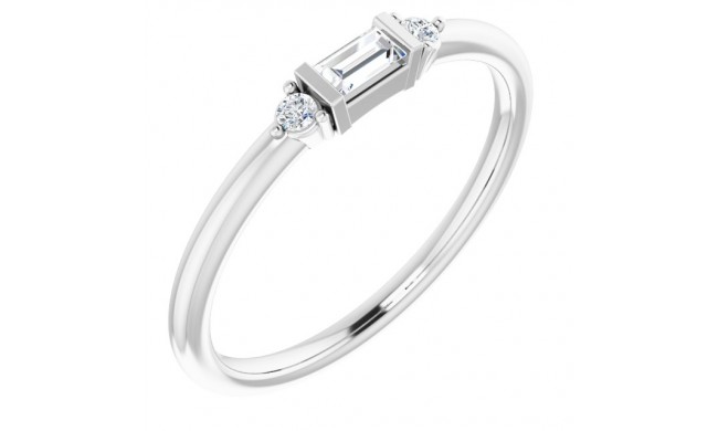 14K White 1/8 CTW Diamond Stackable Ring