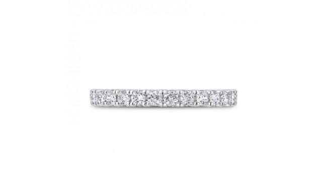 Shah Luxury 14K White Gold Half Run Diamond Wedding Band