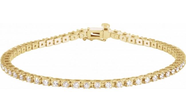 14K Yellow 2 1/4 CTW Diamond Line 7 1/4 Line Bracelet