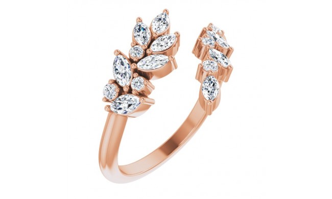 14K Rose 1/2 CTW Diamond Bypass Ring