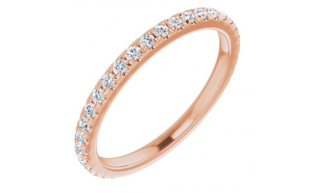 14K Rose 3/8 CTW Diamond French-Set Anniversary Band